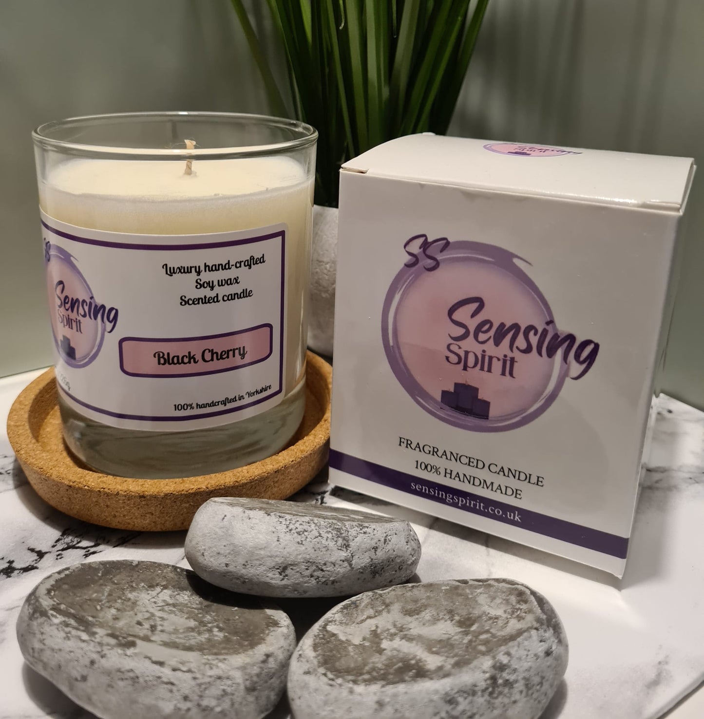 Black cherry candle with box