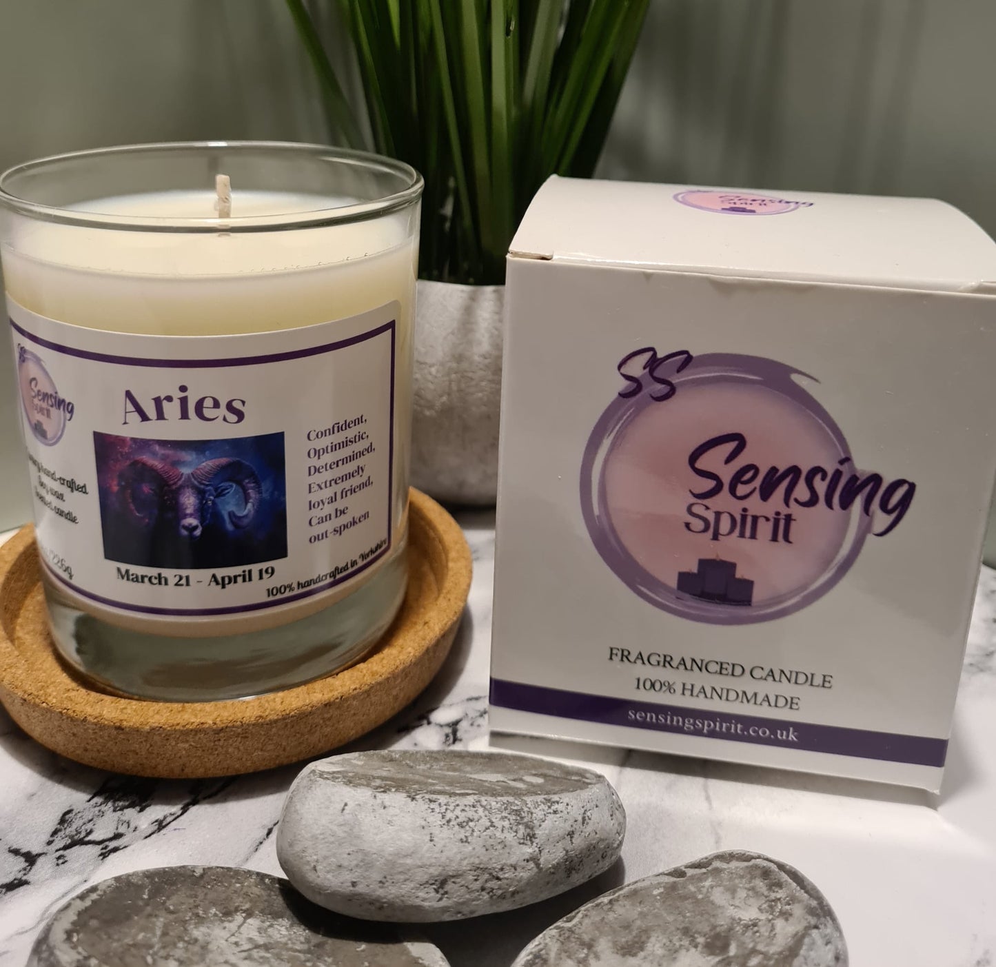 Zodiac star sign angel and fairy scent candle representing Aries