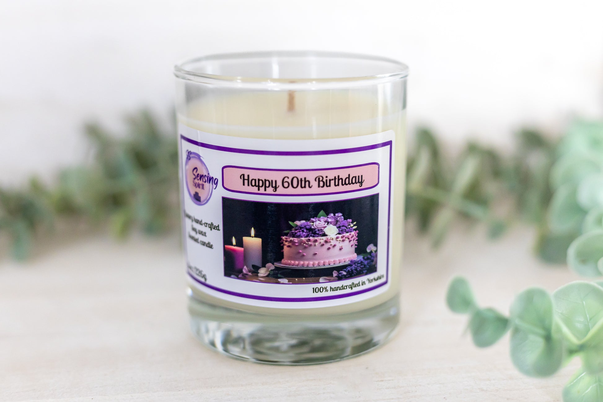 Happy 60th Birthday celebration candle