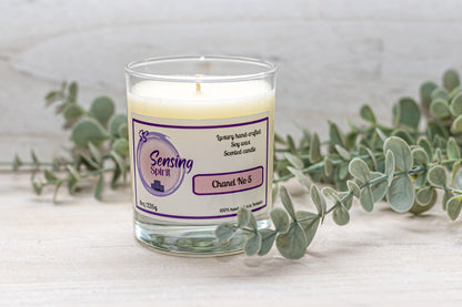 Chanel no 5 perfume inspired candle.