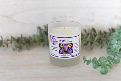 Taurus zodiac candle